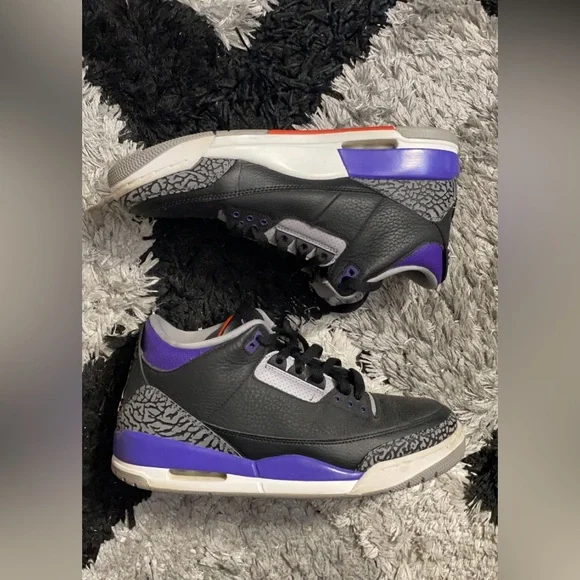 Jordan | Shoes | Nike Air Jordan 3 Retro Black Court Purple  display picture 2